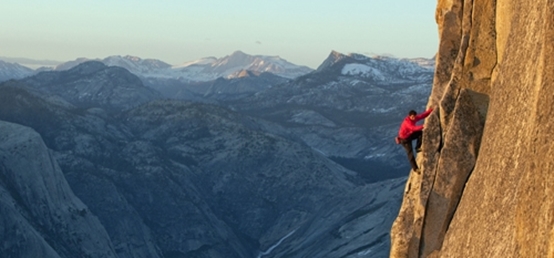 Alex Honnold free soloist climbing El Capitan in Yosemite - Courtesy Esquire