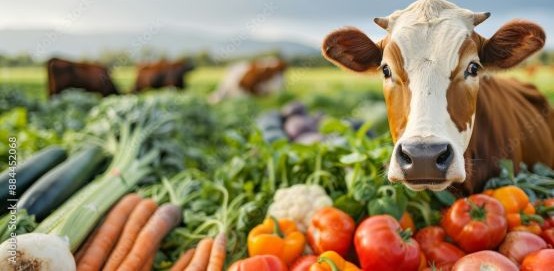 Vegetables and cows