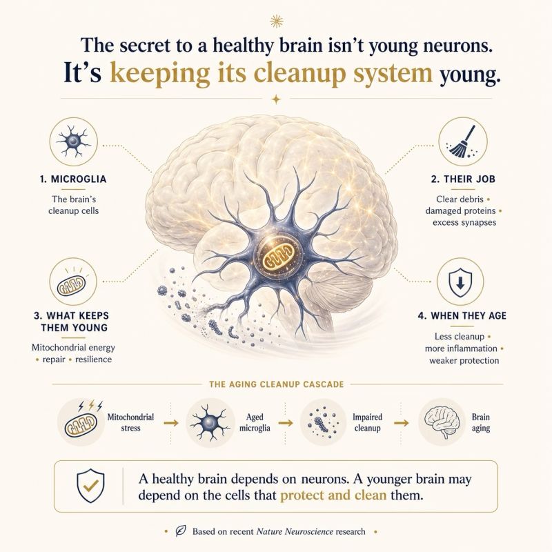 The secret to a healthy brain is keeping its cleanup system young diagram by Jeoffrey Wisse.
