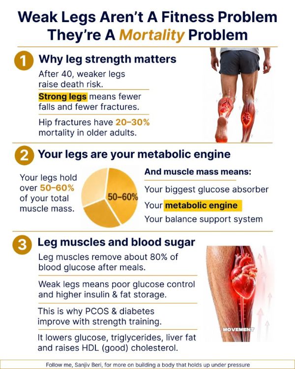 Legs as a Metabolic Engine diagram by Sanjiv Beri